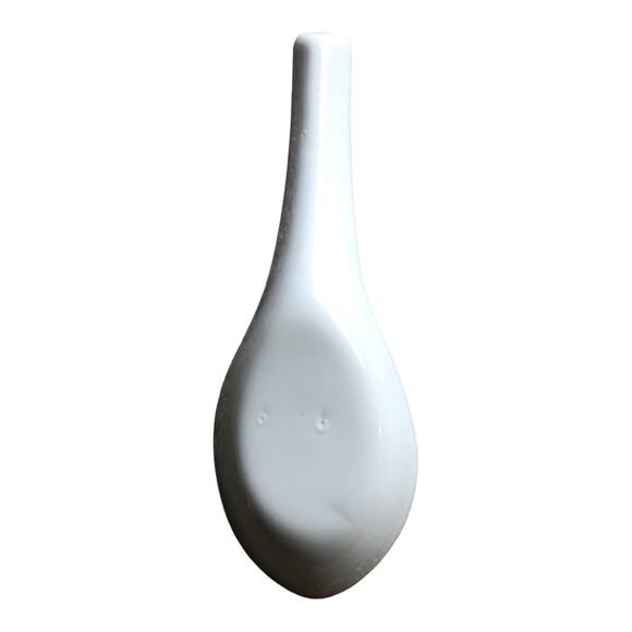 Asian Multi Purpose White Flat Bottom Soup Spoons, Set of Eight, White - Picture 8 of 12